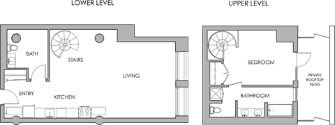 Floor plan for studio, 1 bath